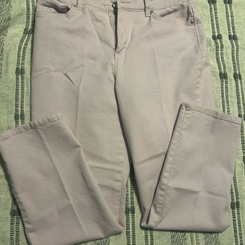 Gloria Vanderbilt Amanda Women's Straight Leg Lavender Straight Jeans Sz 12 Chic